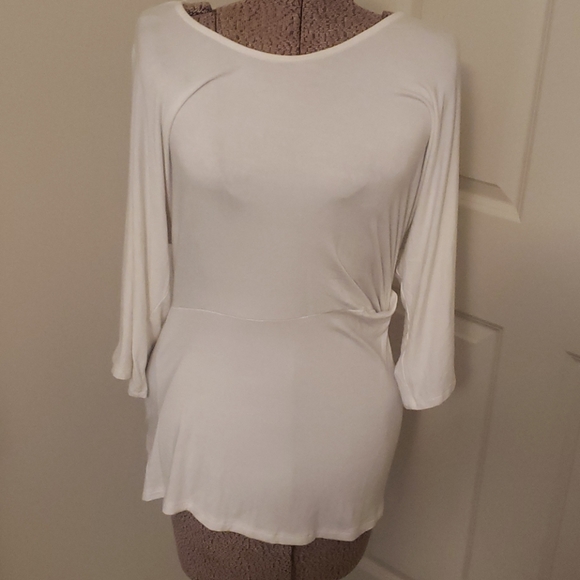Annabelle white blouse gathered at one side sz S